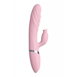 Wibrator posuwisty z króliczkiem podgrzewany USB